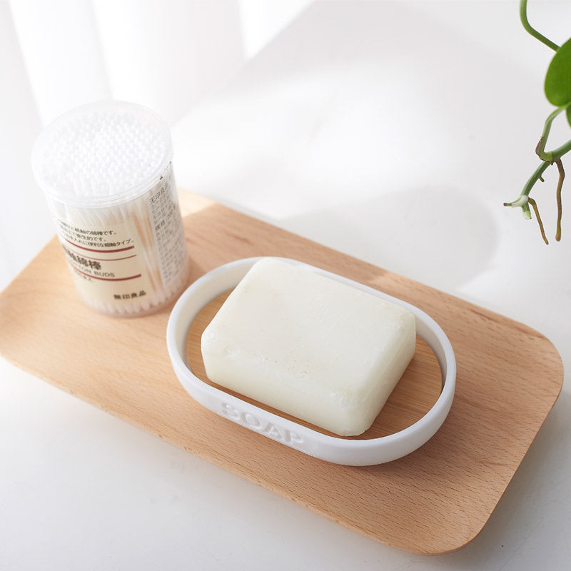 Bamboo & Wood Bathroom Toothpaste Holder and Cup Set | Eco-Friendly Organizer