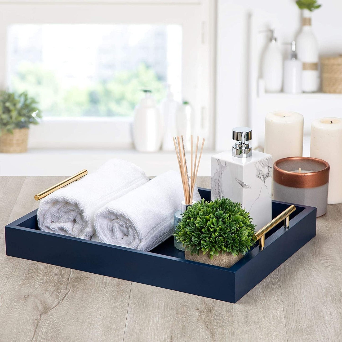 Modern Ottoman Tray | Luxury Coffee Table Decor