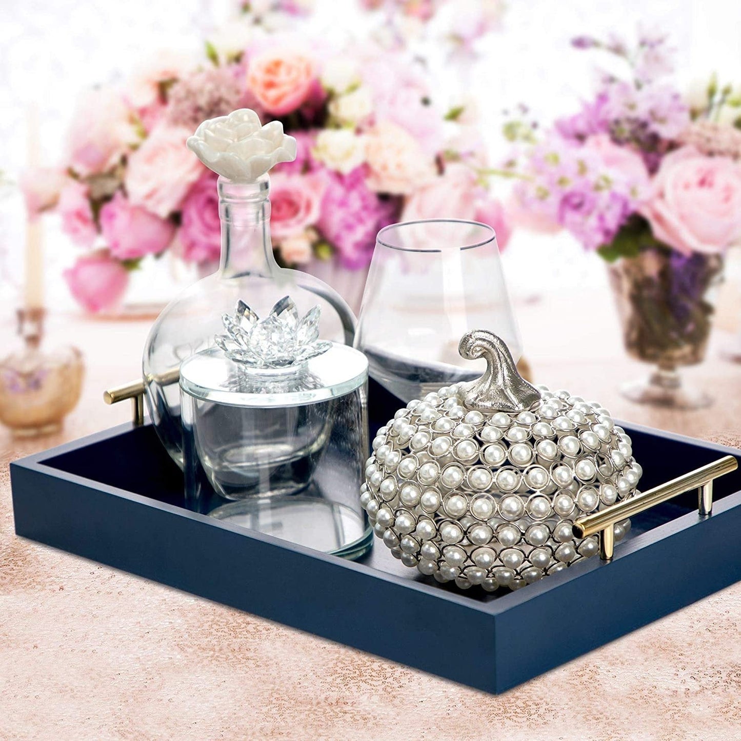 Modern Ottoman Tray | Luxury Coffee Table Decor