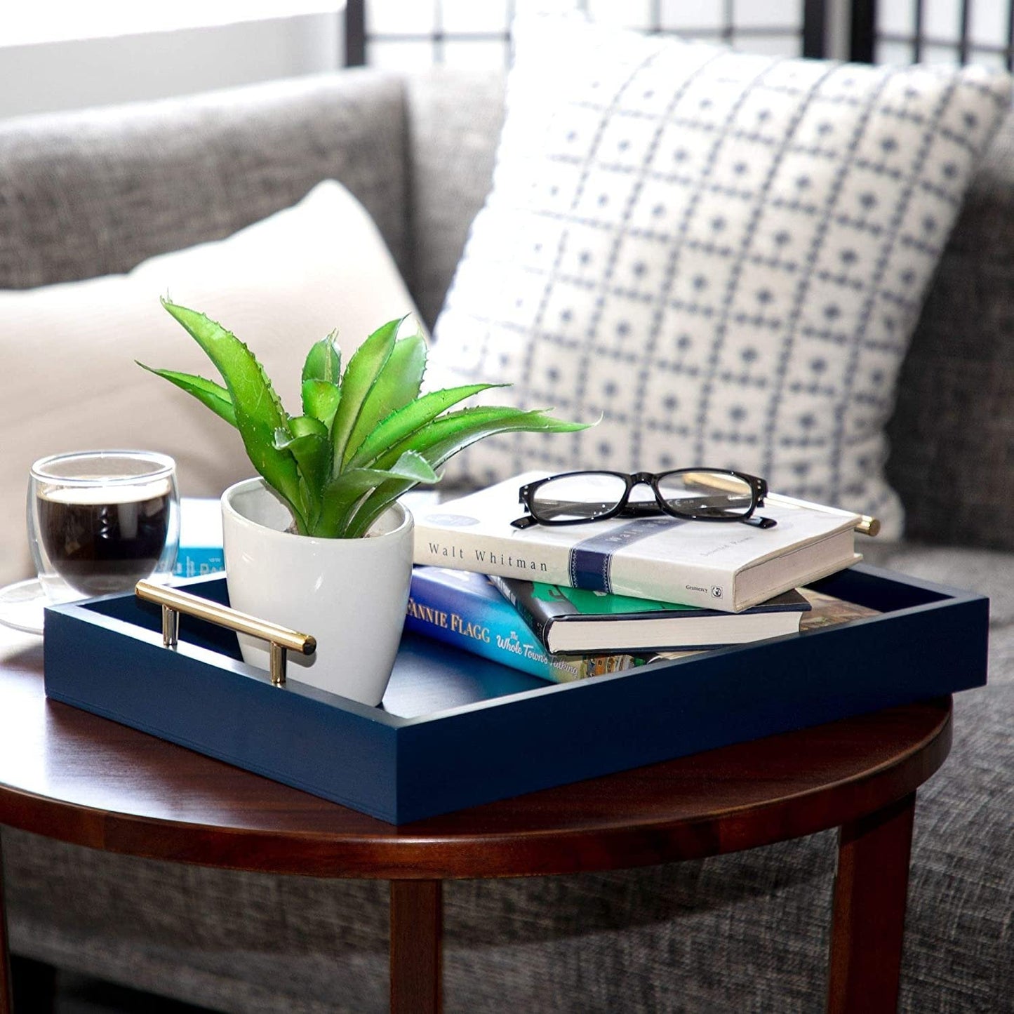 Modern Ottoman Tray | Luxury Coffee Table Decor